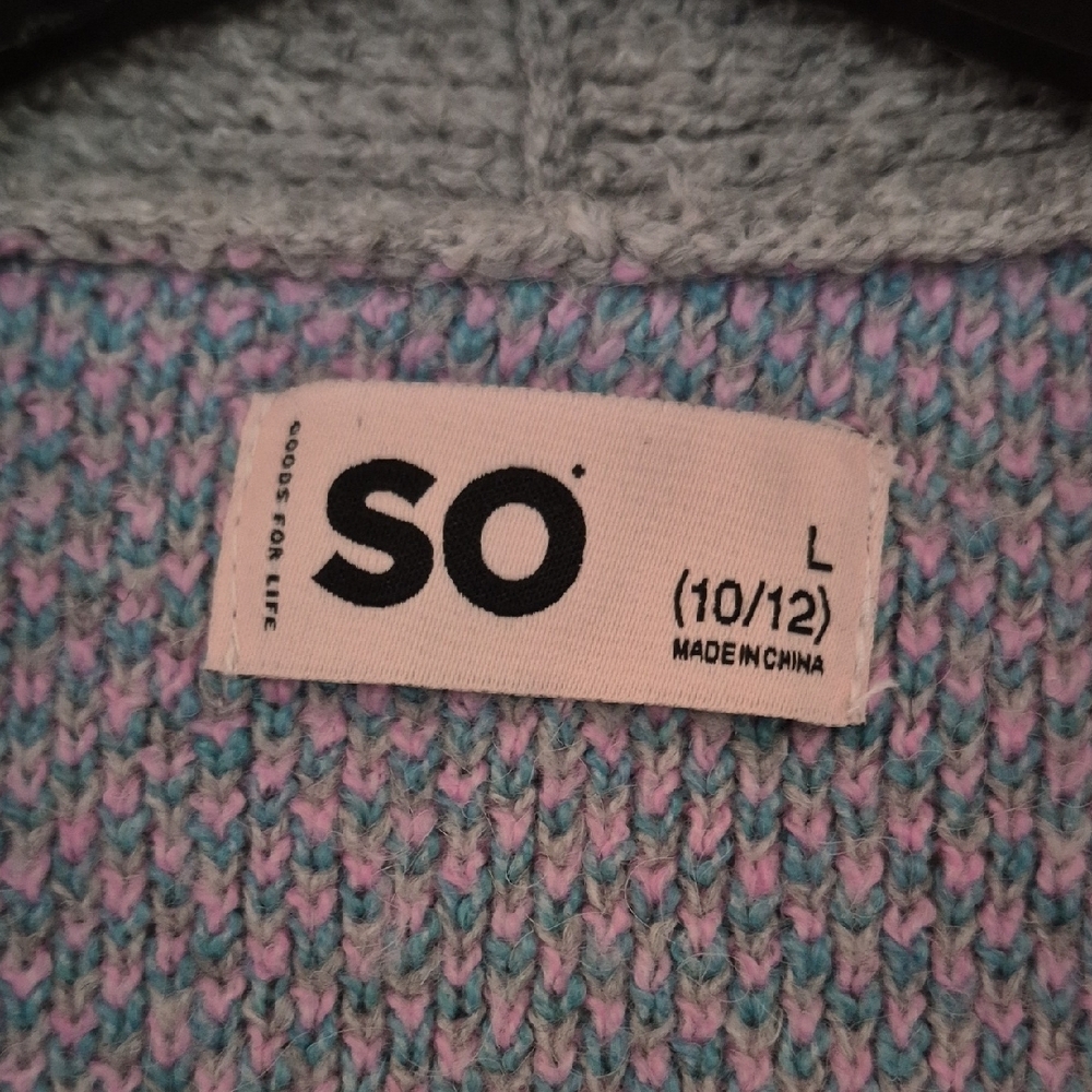 SO Kids Gray Sweater with Pink and Blue Floral Design - Picture 2 of 4
